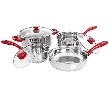 Gibson Home Crawson 7 Piece Stainless Steel Coo kware Set