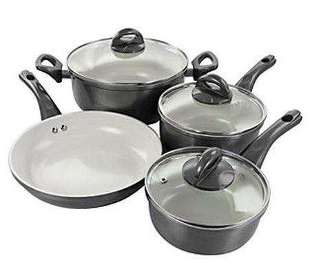 Gibson Home Hestonville 7 Pc. Aluminum Cookware Set in Grey
