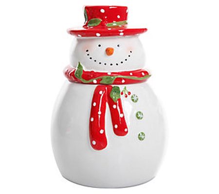 Gibson Home Jolly Plenitude 7-1/2" Snowman Cook ie Jar