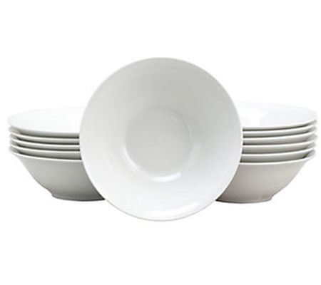 Gibson Home Noble Court 12 Piece Ceramic Bowl S et in White