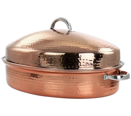 Gibson Home Radiance 17.5" Copper Plated Oven R oaster