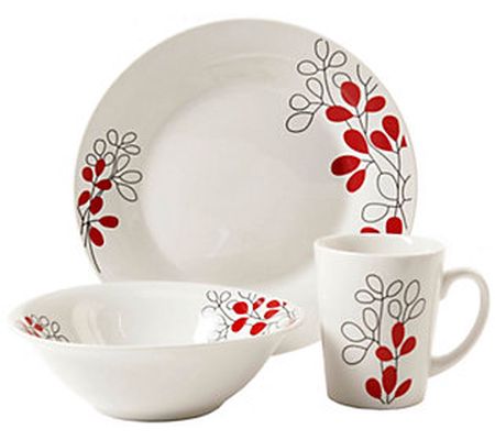 Gibson Home Scarlet Leaves 12 pc Dinnerware Set