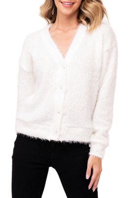GIBSONLOOK Feather Hacci Cardigan in Off White
