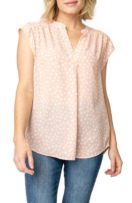 GIBSONLOOK Kotch Floral Print Blouse in Blush Abstract Dot