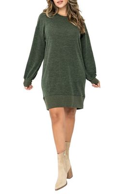 GIBSONLOOK Long Sleeve Sweater Dress in Olive