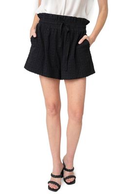 GIBSONLOOK Paperbag Waist Cotton Shorts in Black