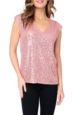 GIBSONLOOK Sparkle & Shine Sequin Top in Pink Parfait