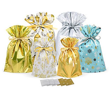 GiftMate 12-Piece Assorted Large Scalloped-Edg Gift Bag Set