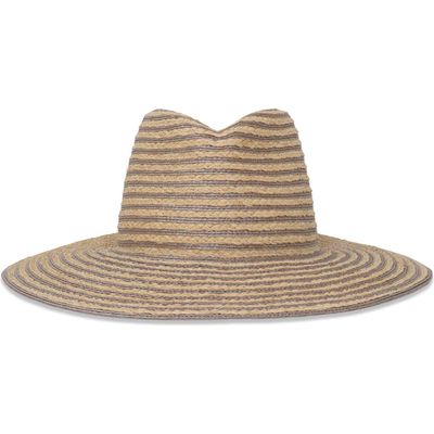 Gigi Burris Millinery Jeanne Packable Raffia Sun Hat in Natural/Cocoa 