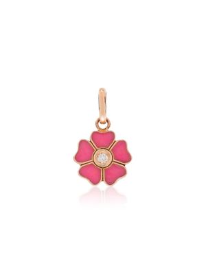 Gigi Clozeau 18kt yellow gold diamond-embellished flower charm - Pink