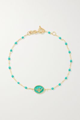 Gigi Clozeau - Angelfish 18-karat Gold And Resin Bracelet - Blue