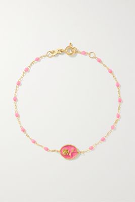 Gigi Clozeau - Rose 18-karat Gold And Resin Bracelet - Pink