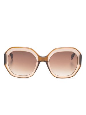 GIGI STUDIOS Bright geometric-frame sunglasses - Brown