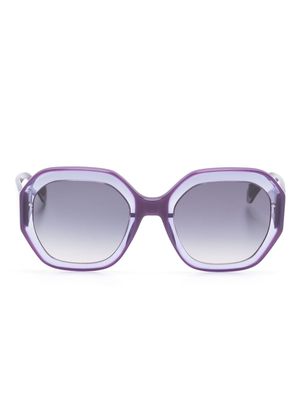 GIGI STUDIOS Bright geometric-frame sunglasses - Purple