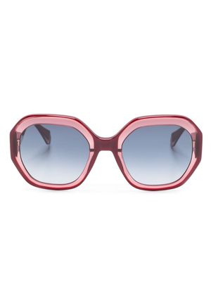 GIGI STUDIOS Bright geometric-frame sunglasses - Red