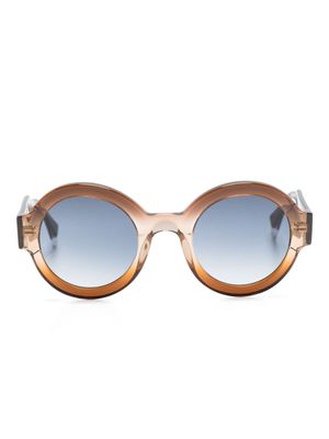 GIGI STUDIOS gradient-effect round-frame sunglasses - Brown