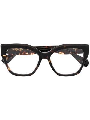 GIGI STUDIOS Poppy cat eye-frame glasses - Brown