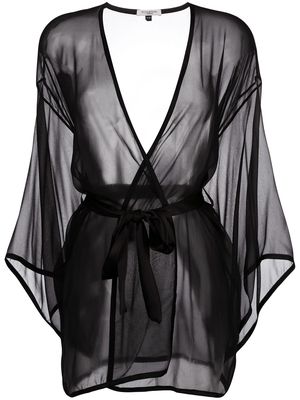 Gilda & Pearl Ava silk sheer robe - Black