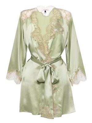 Gilda & Pearl Cocktail Hour silk robe - Green