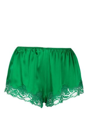 Gilda & Pearl Emeralds In My Boudoir silk shorts - Green