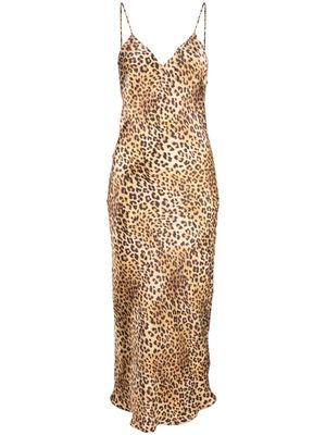 Gilda & Pearl Golden Hollywood leopard-print silk midi dress - Brown