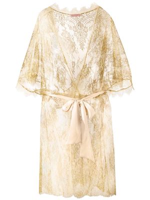 Gilda & Pearl Harlow sheer lace robe - Yellow