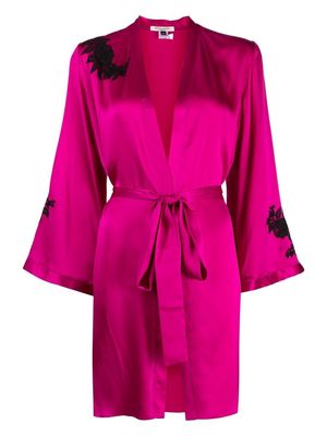 Gilda & Pearl Juliete lace-embroidered robe - Pink