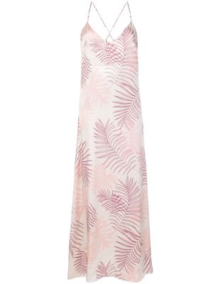 Gilda & Pearl Kew fern-print satin cami dress - Pink