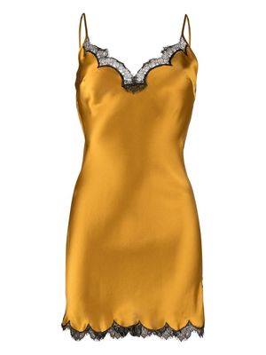 Gilda & Pearl lace camisole silk dress - Gold