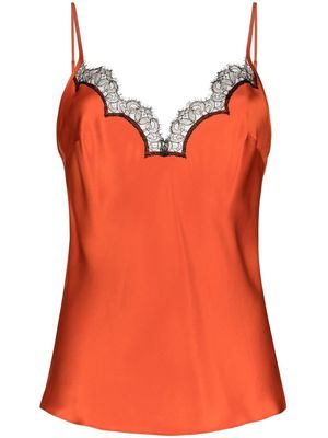 Gilda & Pearl lace-trim camisole top - Orange