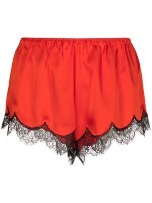 Gilda & Pearl lace-trim night shorts - Orange