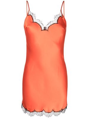 Gilda & Pearl lace-trim slip dress - Orange