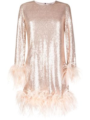 Gilda & Pearl Seraphina feather-trim midi dress - Pink