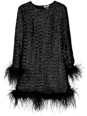Gilda & Pearl Seraphina feather-trim sequined dress - Black