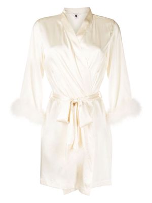 Gilda & Pearl waist-tied satin robe - White