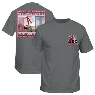 GILDAN Men's Steel Alabama Crimson Tide 2023 SEC Football Conference Champions Schedule T-Shirt