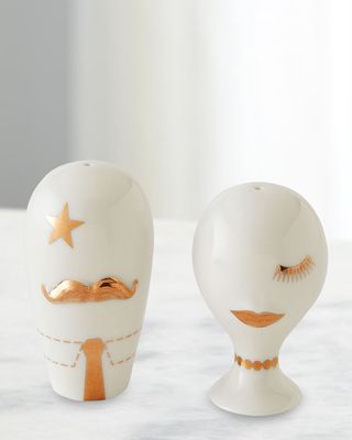 Gilded Mr. and Mrs. Muse Salt and Pepper Set