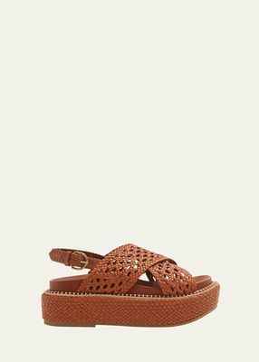 Gili Woven Leather Flatform Sandals
