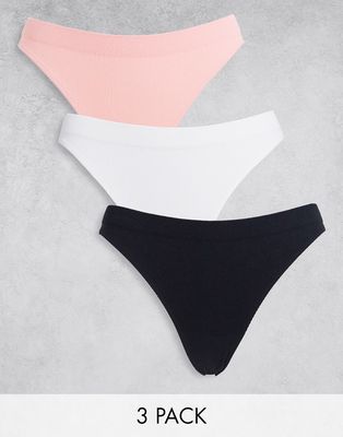 Gilly Hicks 3-pack seamless high leg thongs-Blue