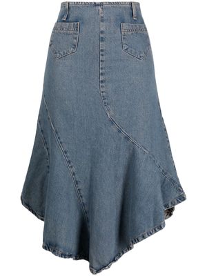 Gimaguas Diana asymmetric panelled denim skirt - Blue