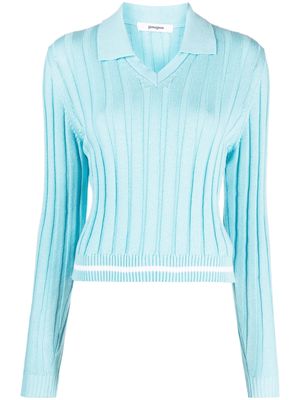 Gimaguas elbow-patch knitted top - Blue