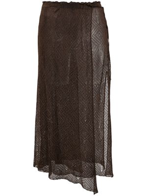 Gimaguas Elena open-knit midi skirt - Brown