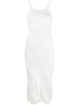 Gimaguas fuzzy knitted slip dress - White