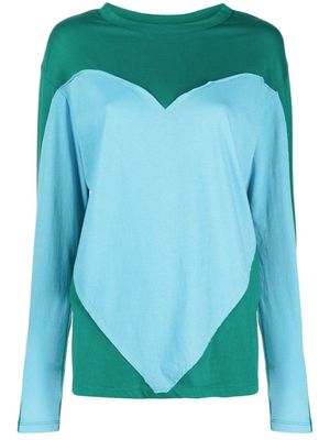 Gimaguas Heart colour-block print T-shirt - Blue