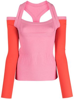 Gimaguas Latte cut-out knitted top - Pink