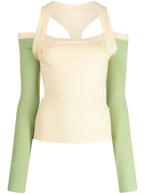 Gimaguas Latte cut-out ribbed jumper - Yellow