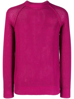 Gimaguas long-raglan-sleeve open-knit jumper - Pink