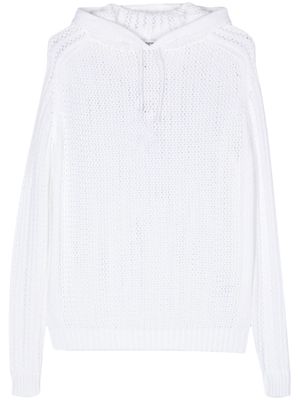 Gimaguas open-knit cotton hoodie - White