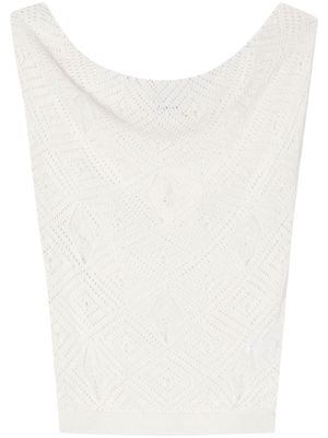 Gimaguas pointelle cowl-neck top - Neutrals