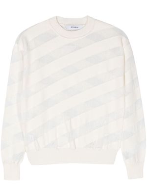 Gimaguas sheer striped jumper - Neutrals